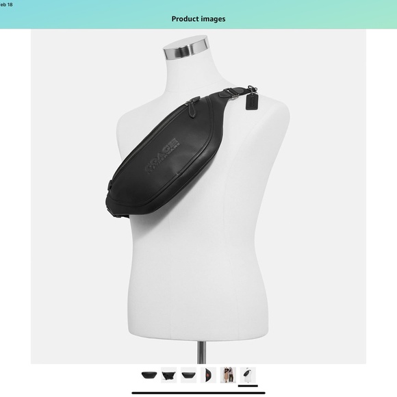 Black leather Fanny pack, Coach C2291 League Belt Bag, Unisex - Picture 6 of 6